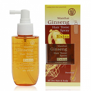 Тоник - спрей против выпадения Wanthai "Ginseng" с женьшенем для сухих и повреждённых волос 100 мл.