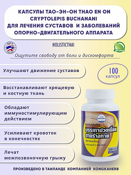 Обезболивающие капсулы Herbal Analgetic для лечения болей в спине, суставах и мышцах 100 шт.