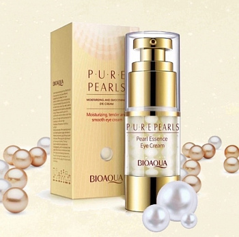 Антивозрастной увлажняющий крем для кожи вокруг глаз BioAqua "Pure Pearls" с жемчужной пудрой 25 мл.