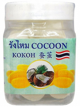 Натуральные шелковые коконы Royal Thai Herb с кокосом для бережного очищения кожи лица 30 шт.