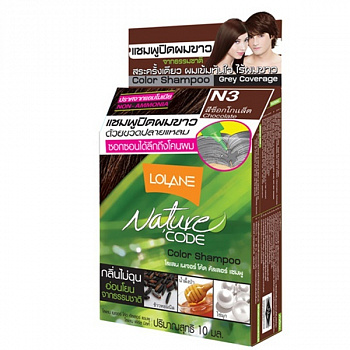 Оттеночный без аммиачный шампунь Lolane Nature "Code" с жемчугом №3 Chocolate (шоколад).
