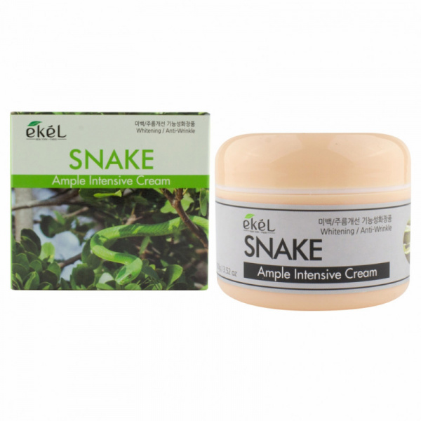Антивозрастной ампульный крем-ботокс для лица Ekel "Snake" со змеиным ядом лифтинг эффект 100 мл. 