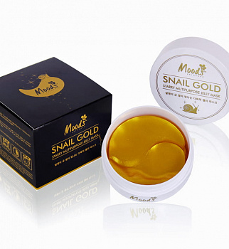 Набор гидрогелевых патчей для кожи вокруг глаз Moods "Snail Gold" с улиточным муцином 60 шт.