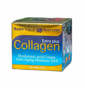 Антивозрастной крем для лица Baby Face "Collagen" с коллагеном, гиалуроновой кислотой и Q10 100 мл.
