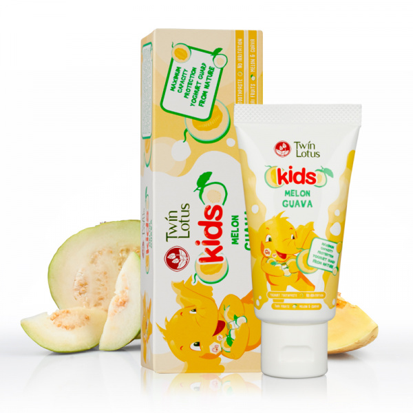 Натуральная йогуртовая детская зубная паста Twin Lotus Kids "Дыня и Гуава" 50 гр.