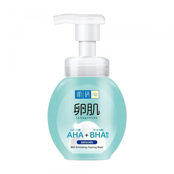 Глубоко очищающая отшелушивающая пенка для умывания Hada Labo с AHA и BHA-кислотами 160 мл.