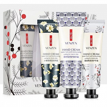 Подарочный набор кремов для рук Venzen (Клюква, Лимон, Колокольчики) 30 мл 3 шт.