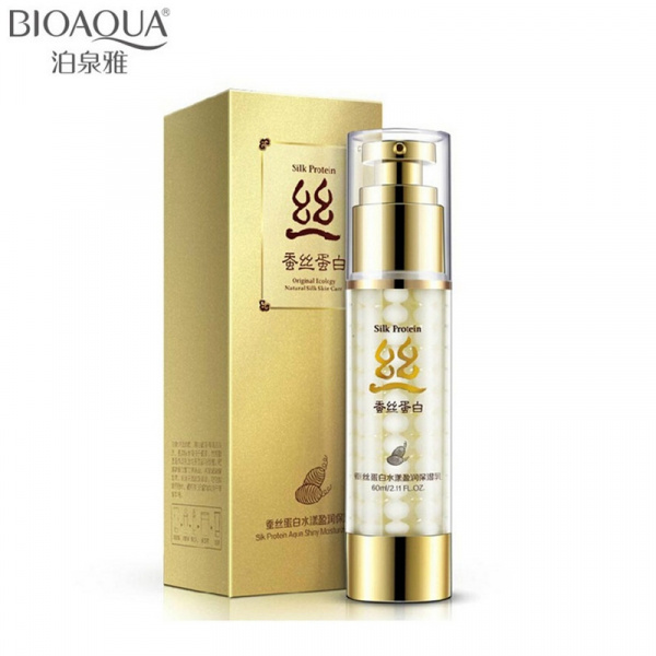 Увлажняющая эмульсия для лица BioAqua "Silk Protein" с протеином шёлка 60 мл.