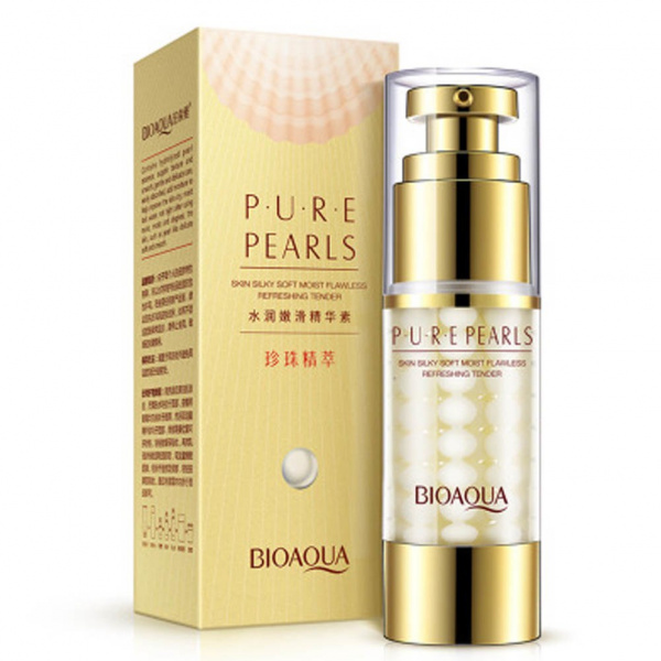 Антивозрастная интенсивная сыворотка для лица BioAqua "Pure Pearls" с жемчужной пудрой 60 мл.